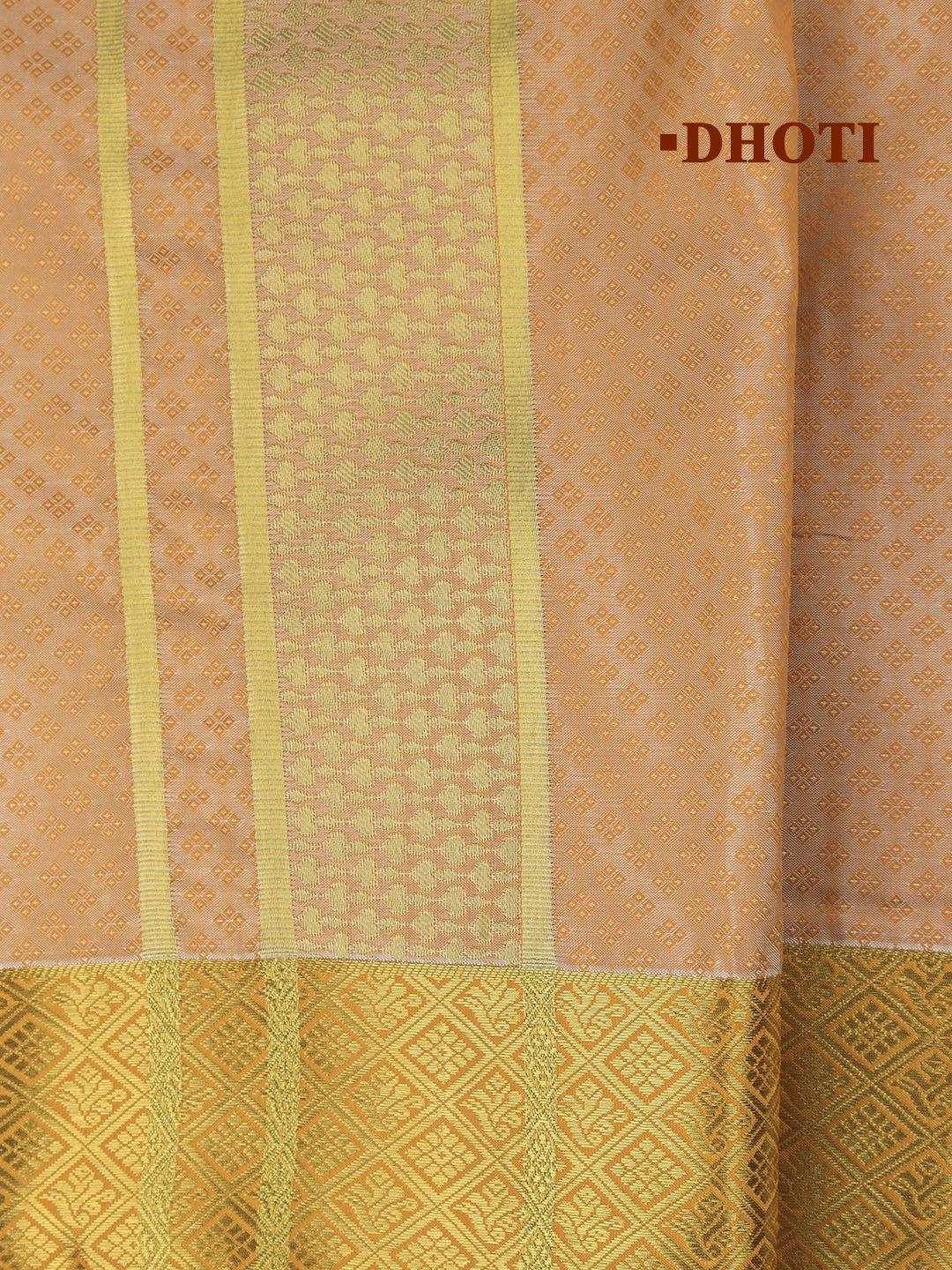 Men Art Silk Dhoti & Shirting Set Orange Mangalakara 140k (2 in 1) M30