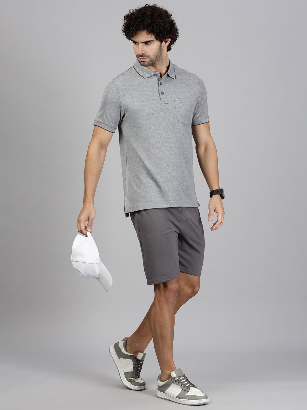 Mens Expert Polo Tshirt with Pocket Heather Grey EP36