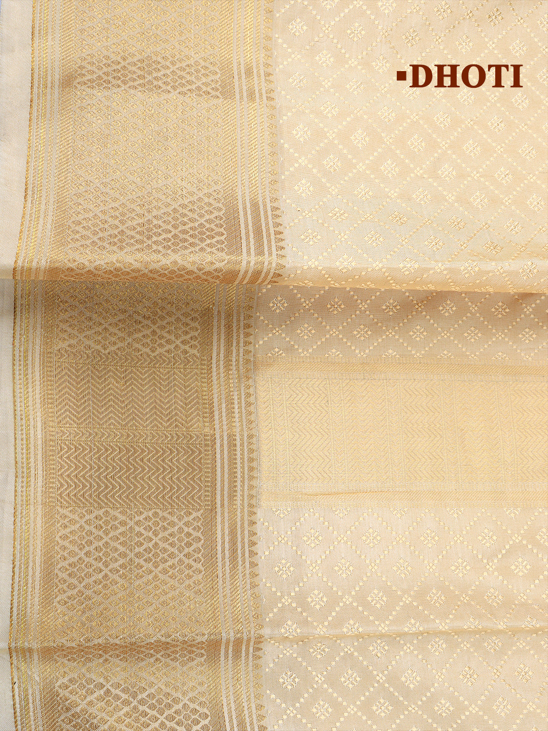 Men Art Silk Wedding Shirting Dhoti & Towel Set F.Peach Touch Tone TT28