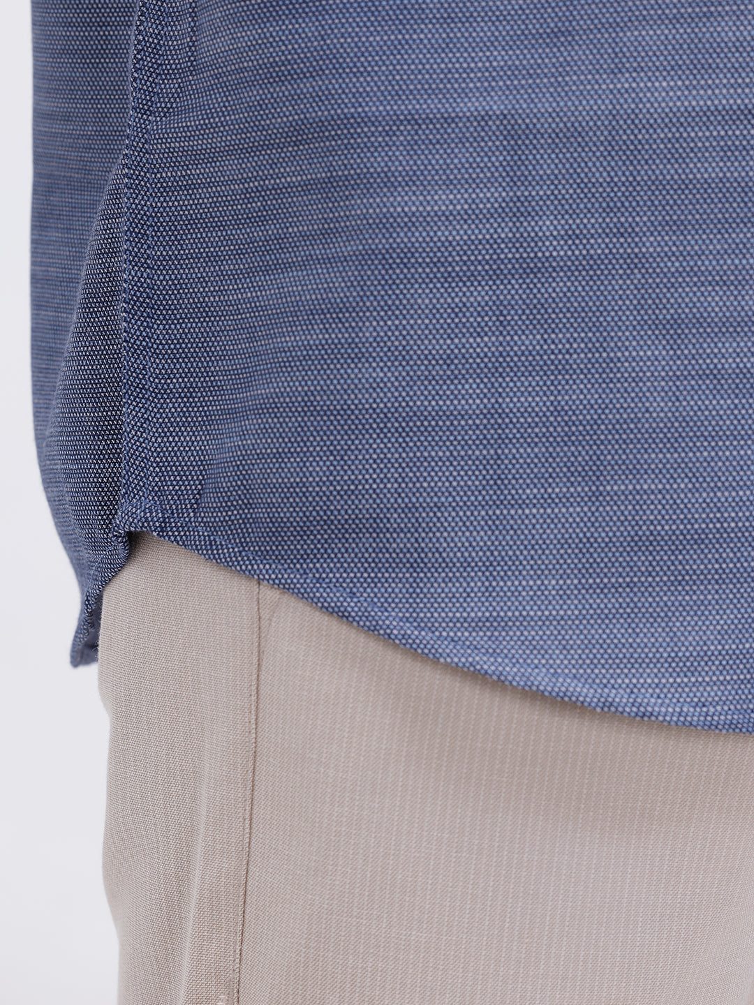 Men Cotton Rich Half Sleeve Shirt Blue Dobby T59 AIT1