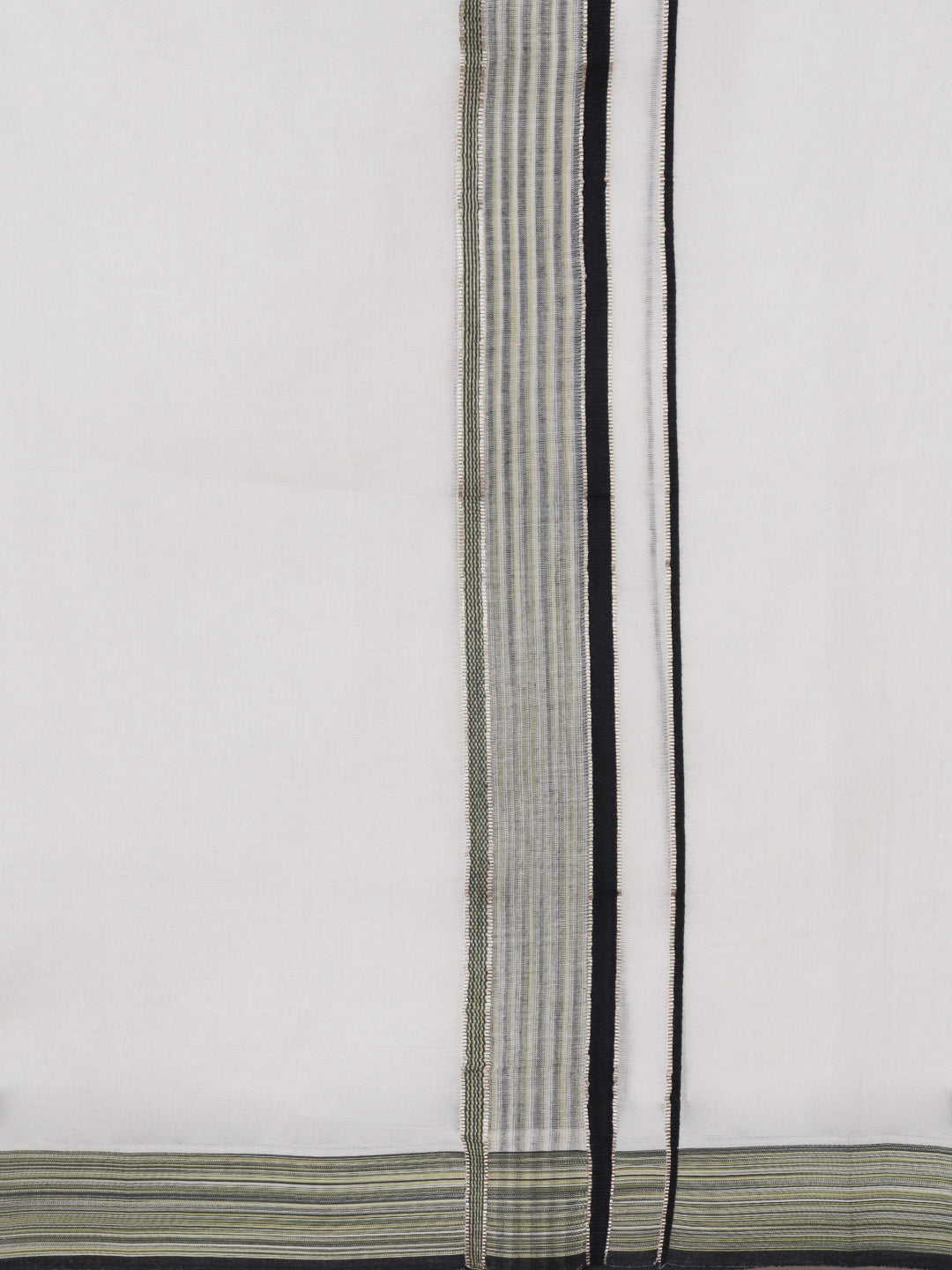 Men 100% Cotton Double Layer White Dhoti with Fancy Jari Border MJF02