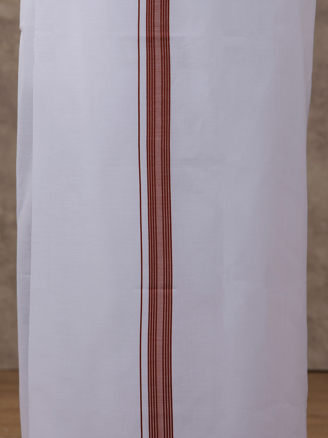 Men Brown Matching Border Dhoti & Full Sleeves Shirt Set Evolution IC7