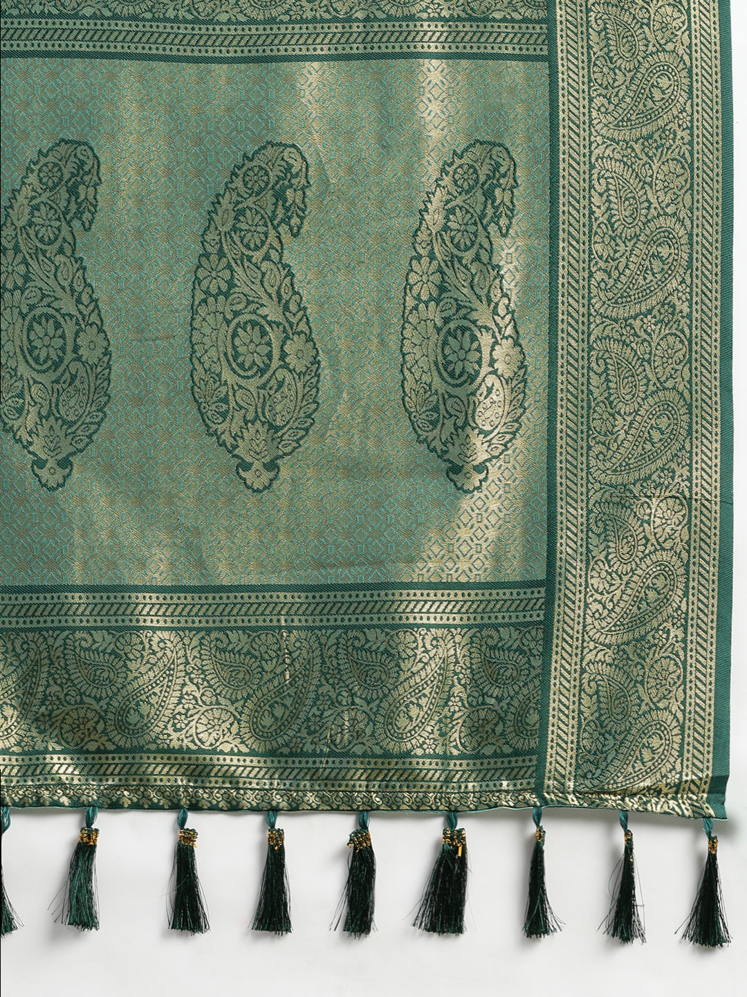 Womens Semi Silk Saree Green SS225