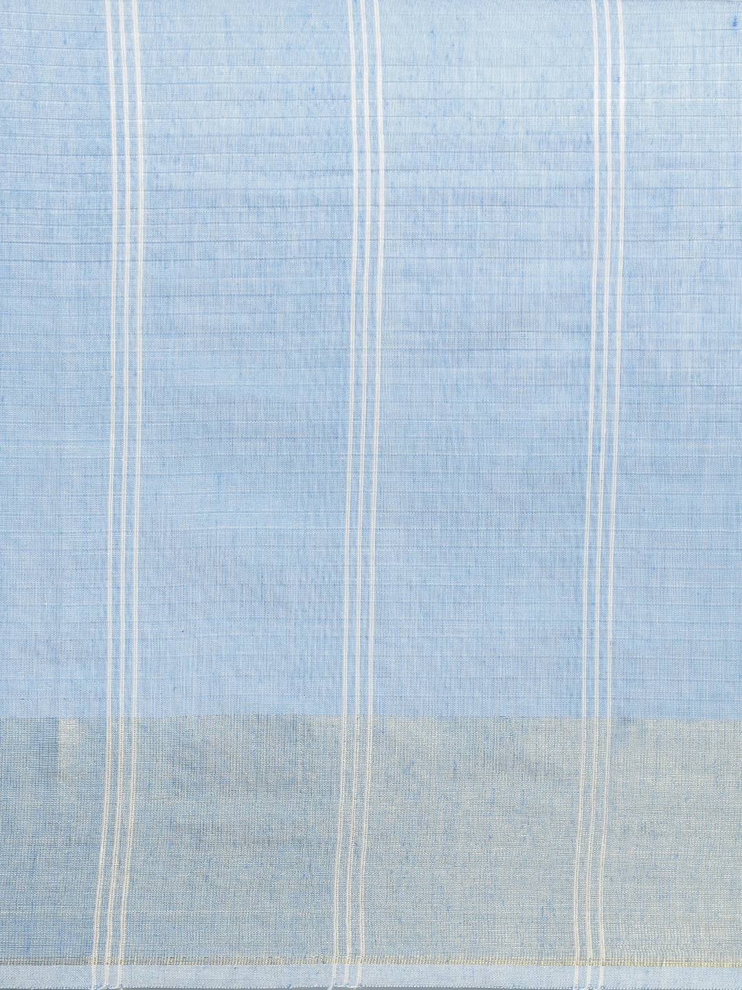 Women Blue Striped Cotton Jute Saree CJ09