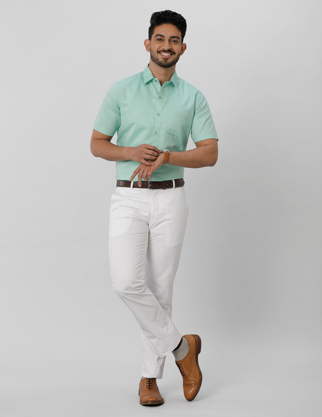 Men Premium Cotton Shirt Green EL GP4