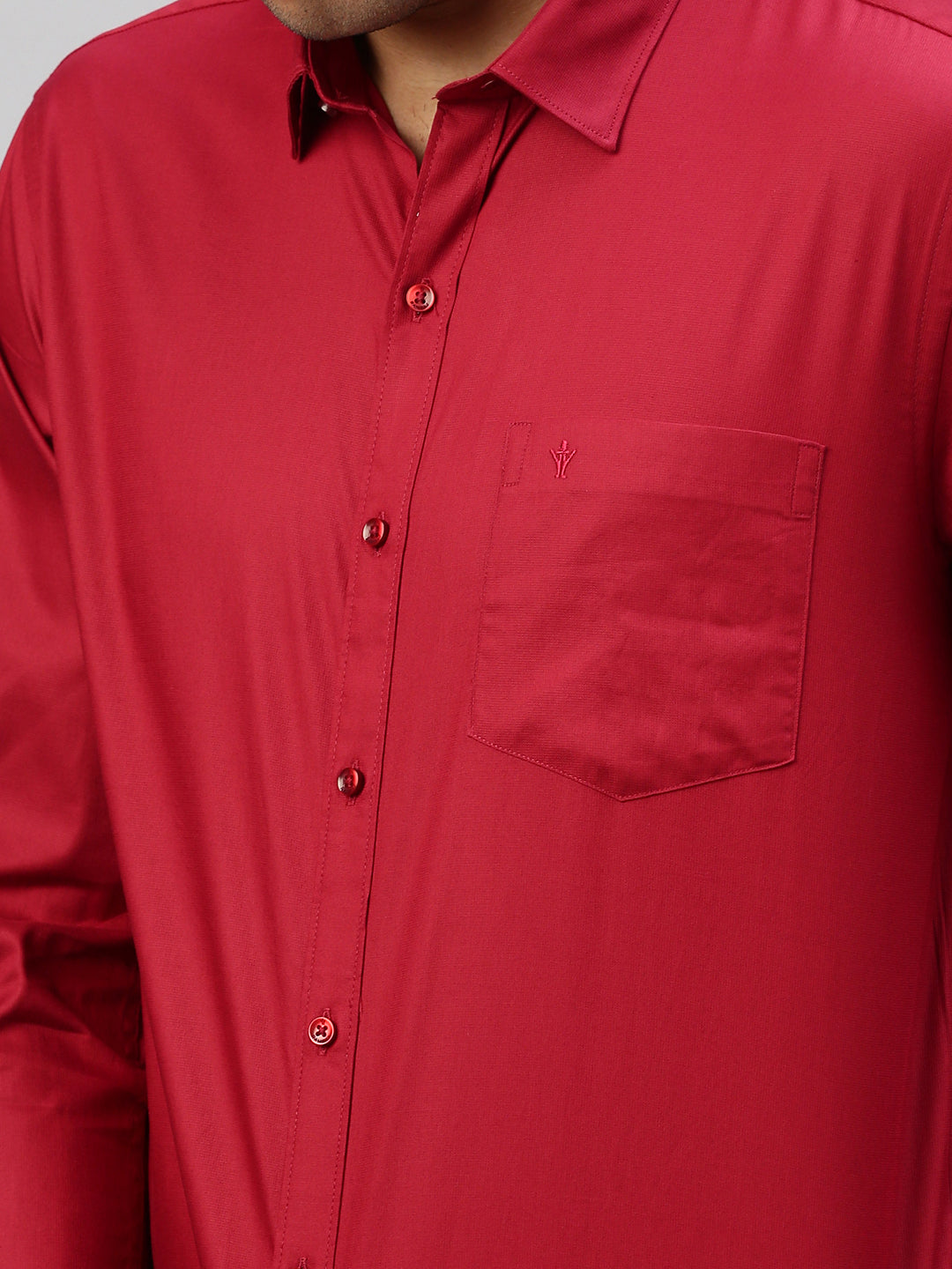 Men 100% Cotton Shirt Red TW4