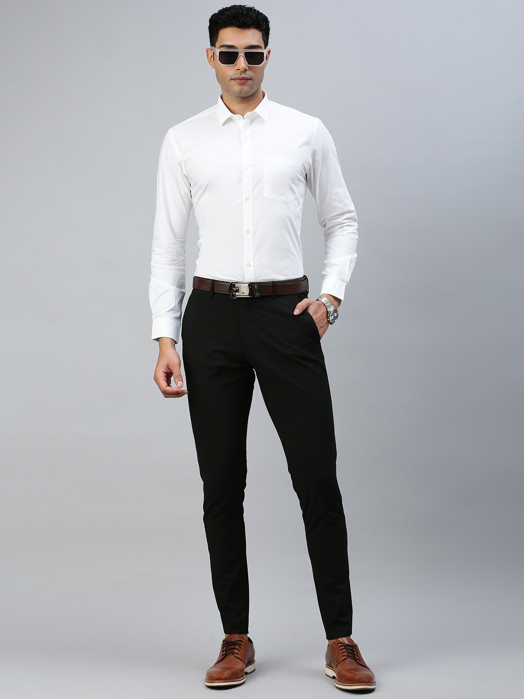 Mens Smart Fit 100% Cotton White Shirt  First Look