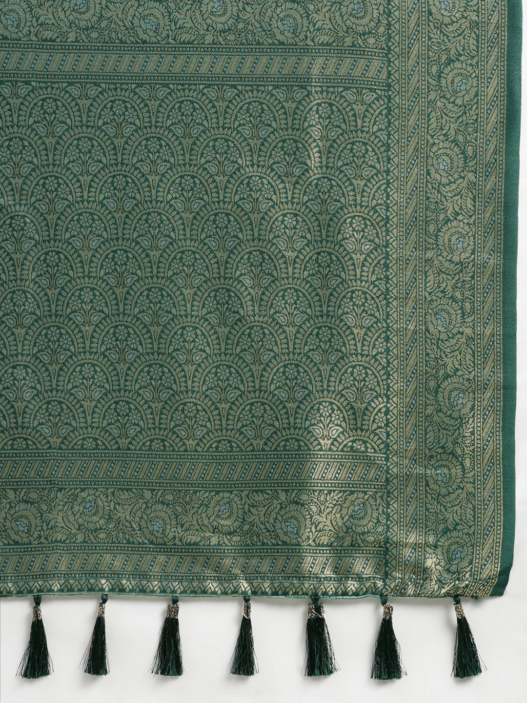 Womens Semi Silk Saree Green SS265