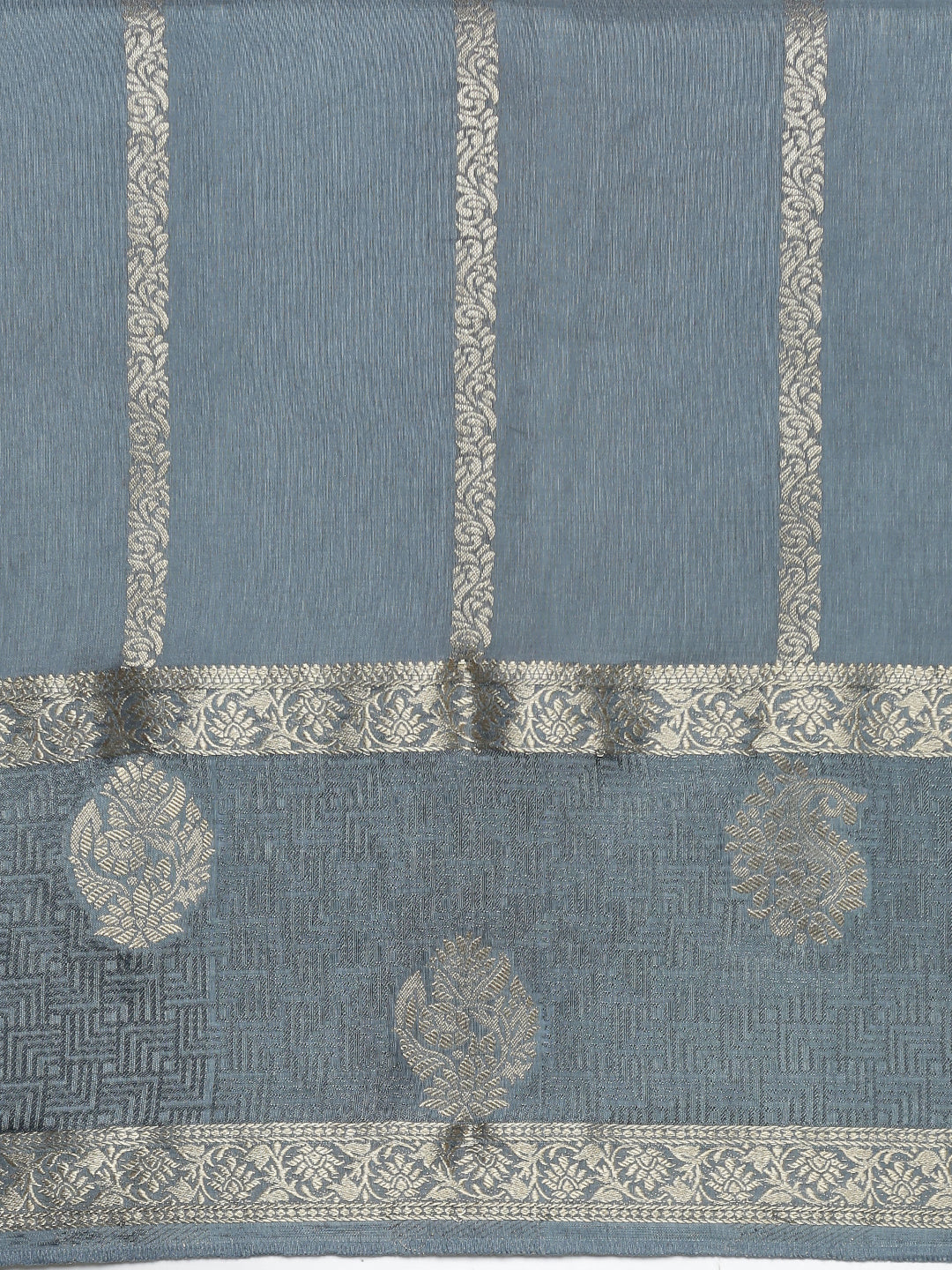 Women Semi Mysore Silk Saree Grey SS406