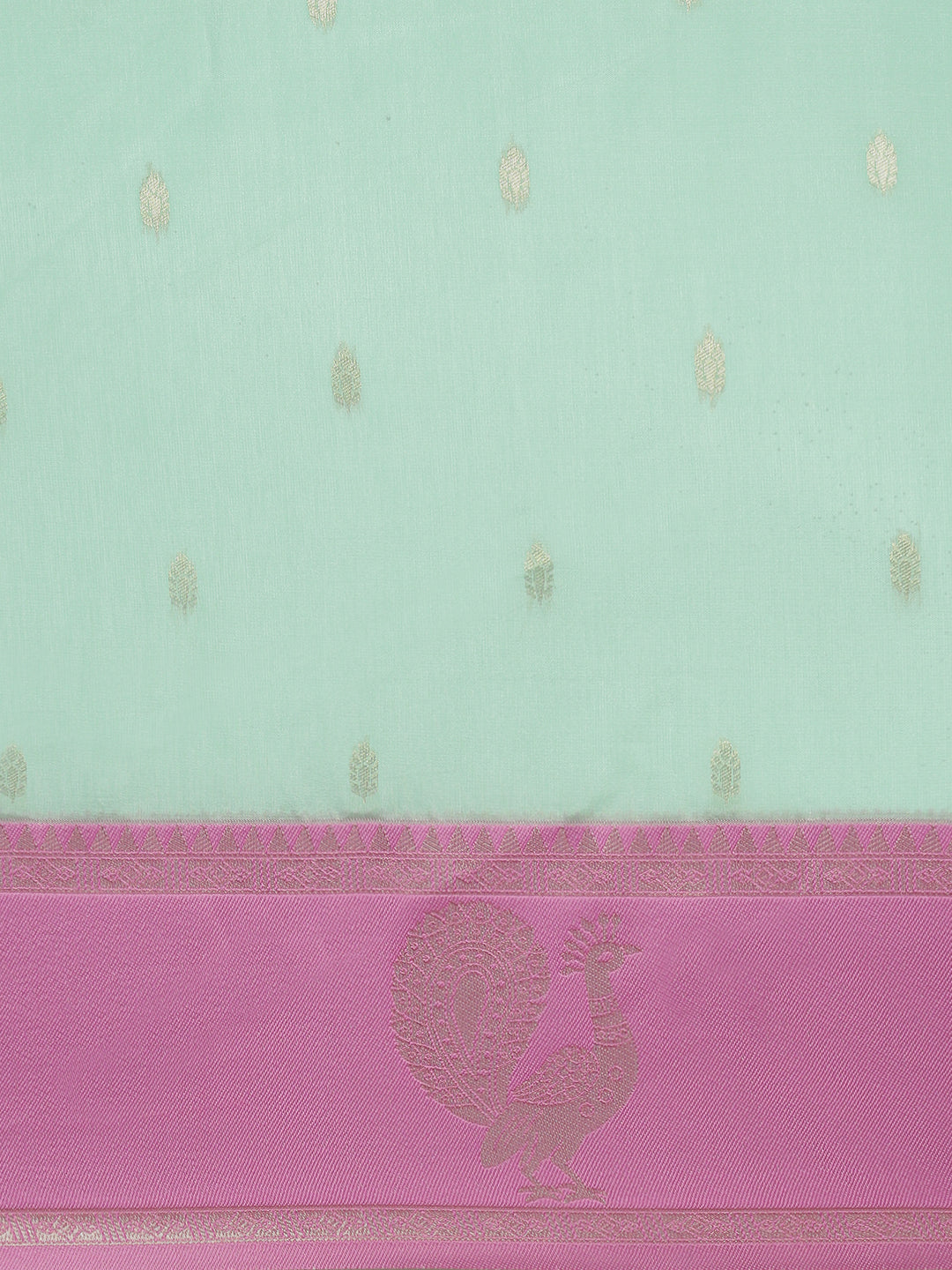 Women Green with Pink Border Soft Silk Saree SS391