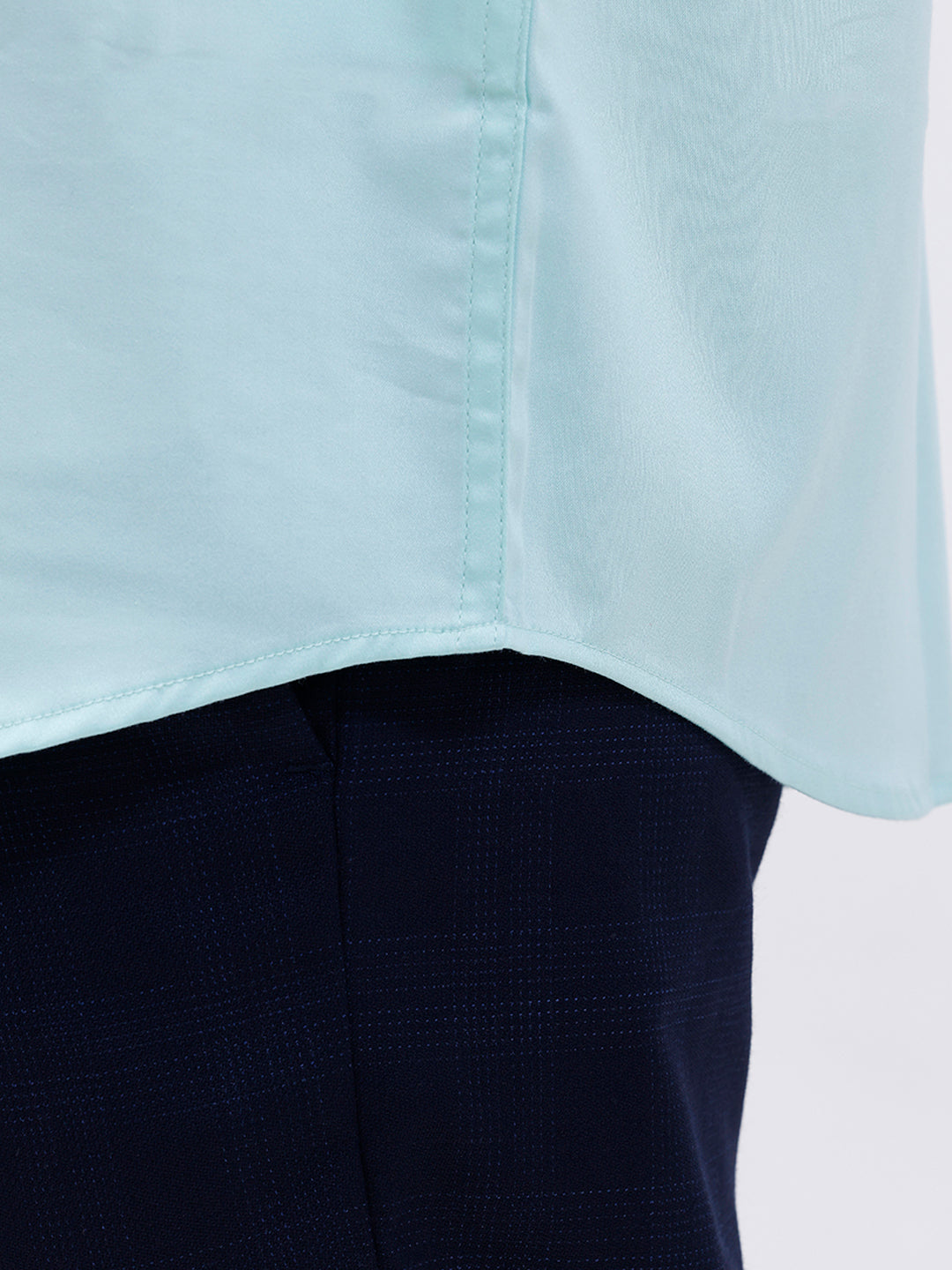 Men Cotton Blend Shirt Snowmint Green T53 ACT10