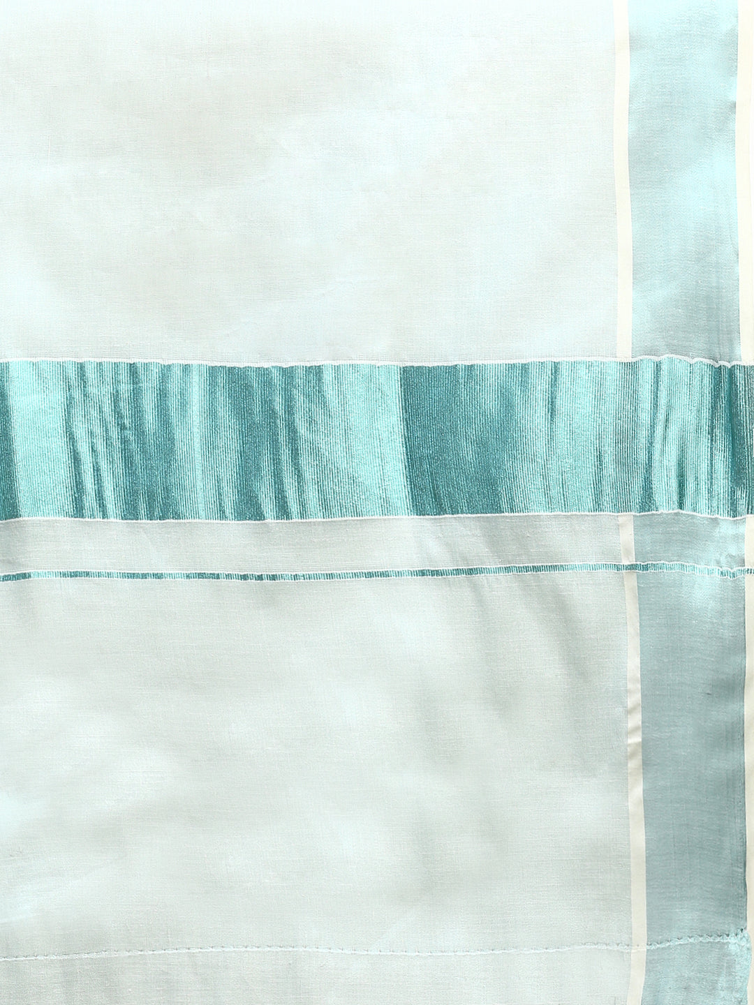 Women Traditional Kerala Tissue Cyan Blue Plain Saree KS217