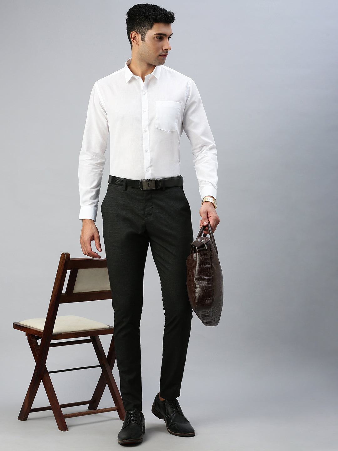 Men Cotton Rich White Shirt  Nanow