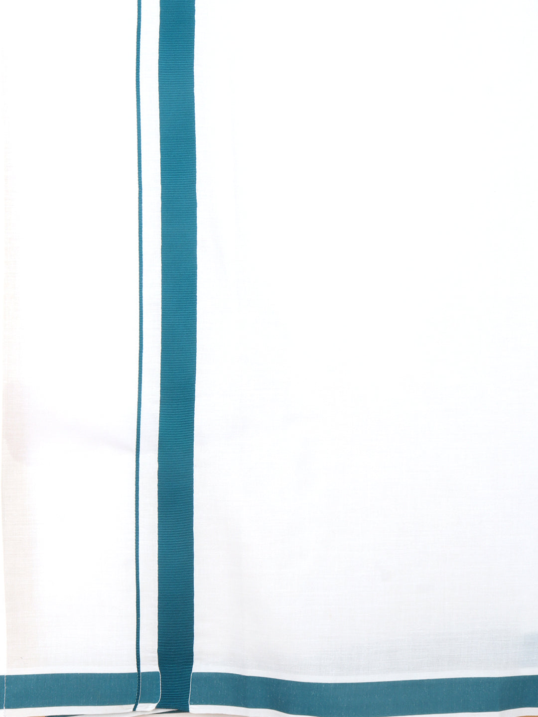 Men Cotton Blend Readymade Single Layer White Dhoti with Big Border GACS20