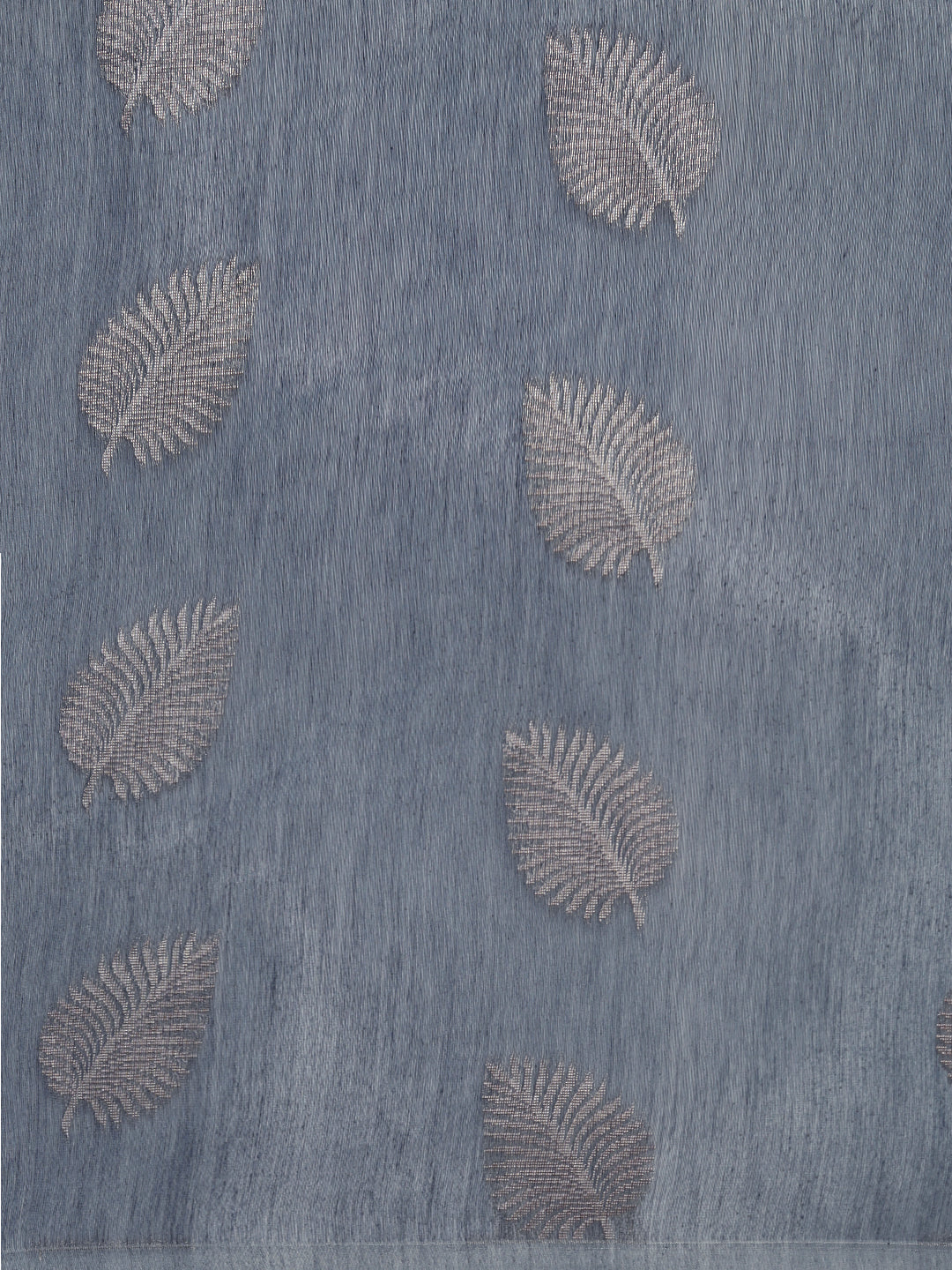 Women Semi Kora Cotton Dark Greyish Blue Saree SK123