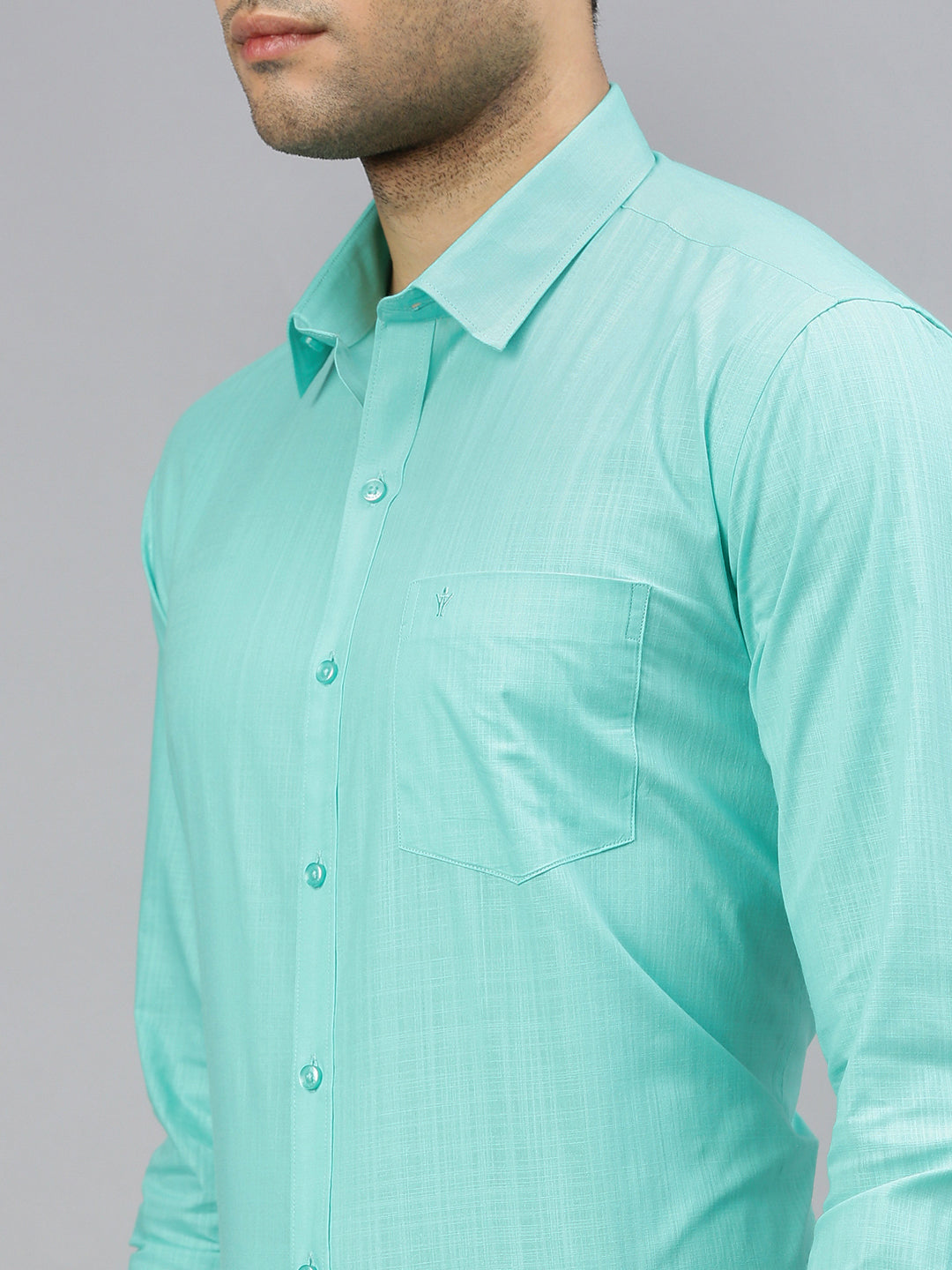 Men 100% Cotton Greenish Cyan T37 TM3