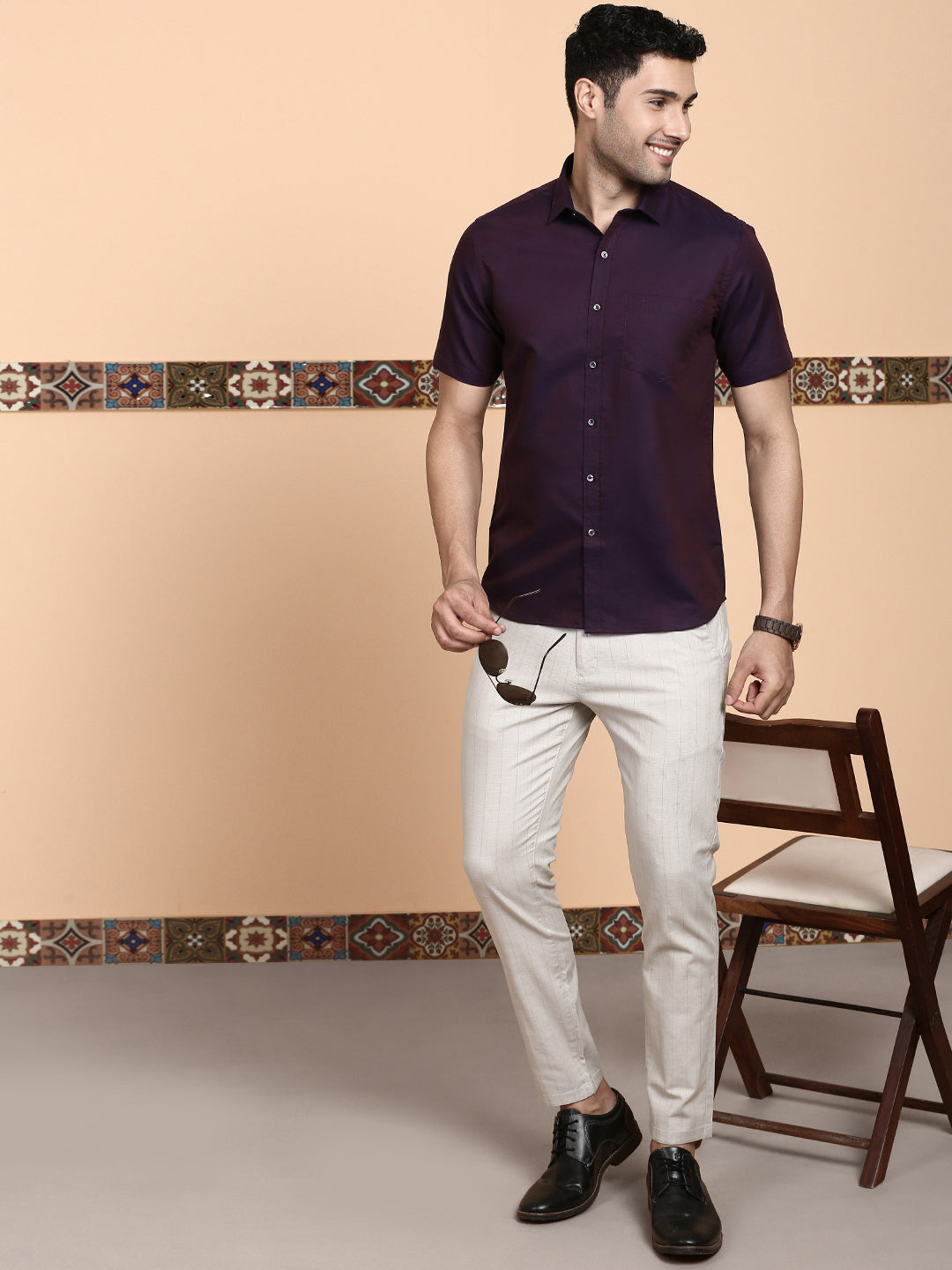 Men Premium Cotton Dark Purple Shirt EL GP16