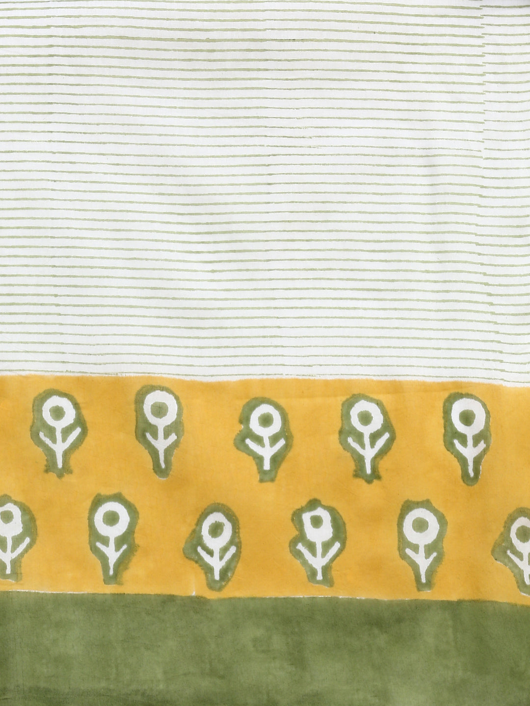 Womens Elegant Yellow with Off White Flower Printed Pure Cotton Saree PCS53