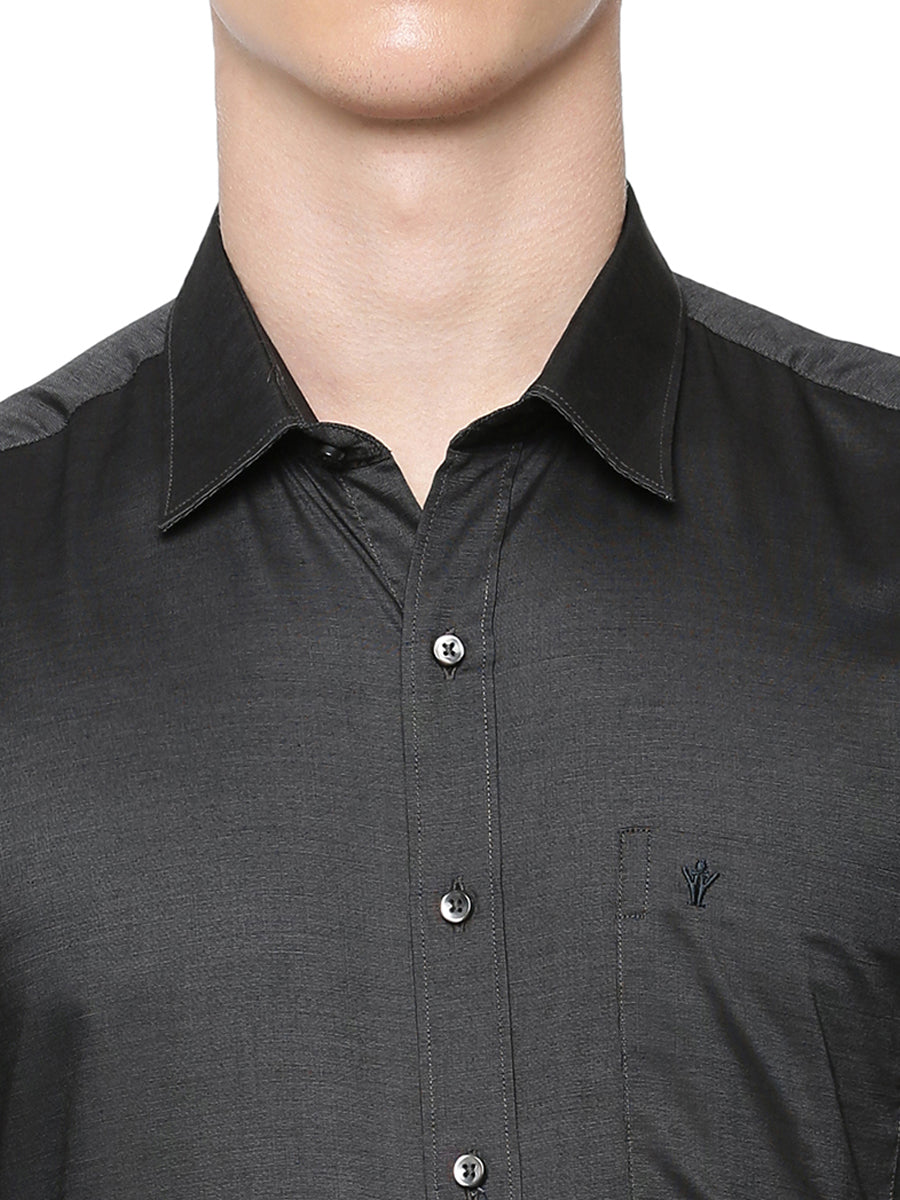 Men Premium Cotton Full Sleeves Shirt Black EL GP11