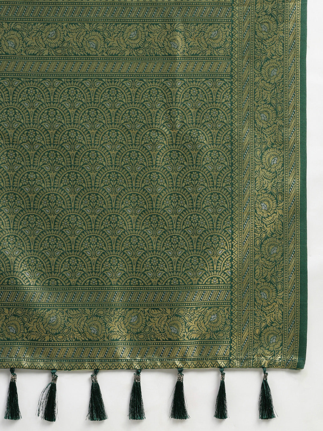 Womens Semi Silk Saree Green SS261