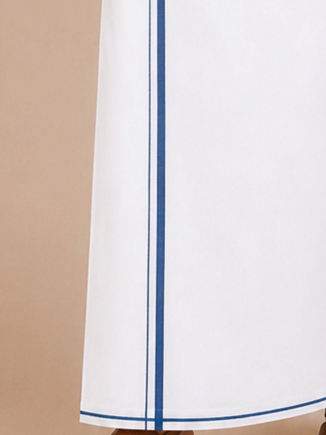 Men 100% Cotton Single Layer Small Border Dhoti Naval NV03