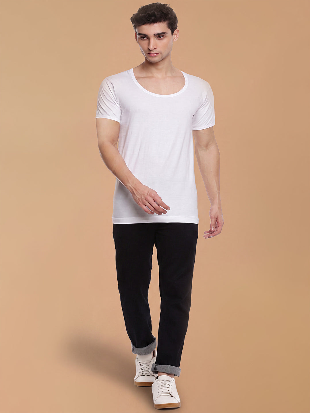 100% Cotton White Vest RNS Acoste (Pack of 2)