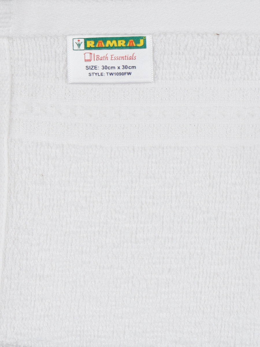 Premium Soft & Absorbent White Terry Face Towel ( Pack of 5 )
