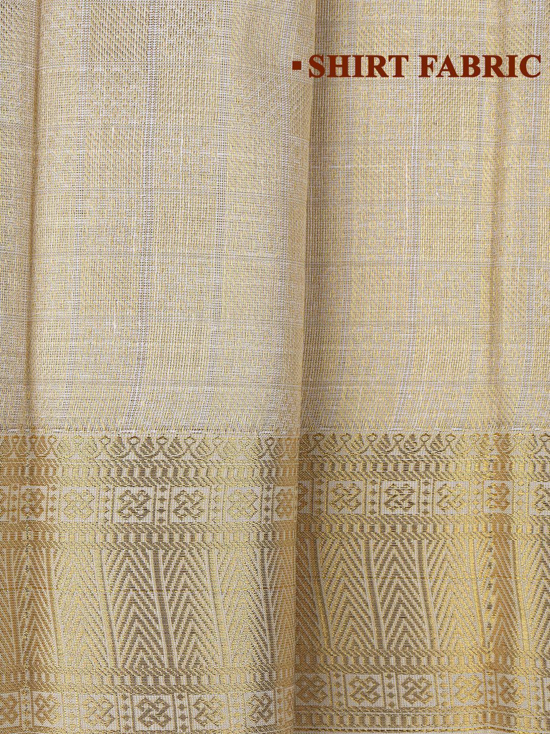 Men Tissue Dhoti & Shirting Set Cream Golden Glory GG03