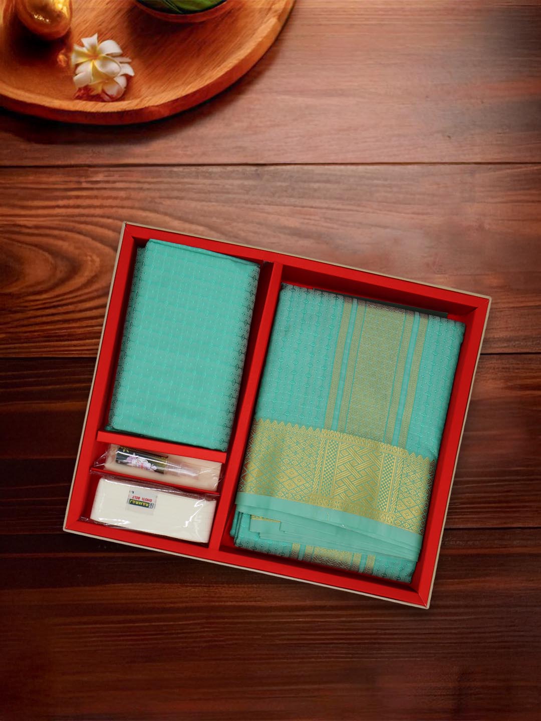 Men Art Silk Dhoti & Shirting Set R.Green Subakalyan (2 in 1) SK02