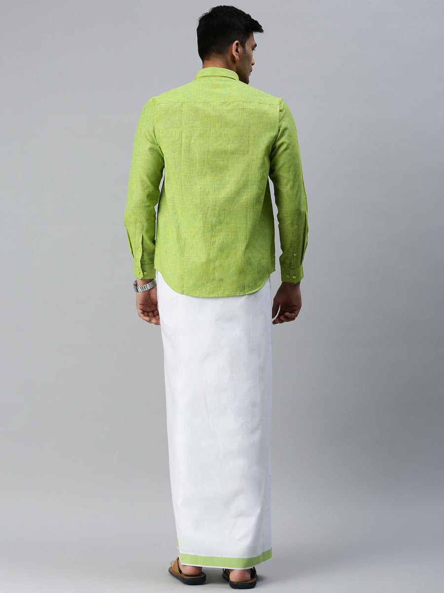 Men Matching Border Dhoti & Full Sleeves Shirt Set Trendy CC4