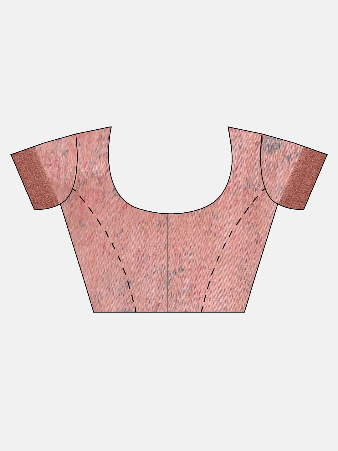Digital Printed Brown Colour Semi Linen Saree SL80-Blouse view