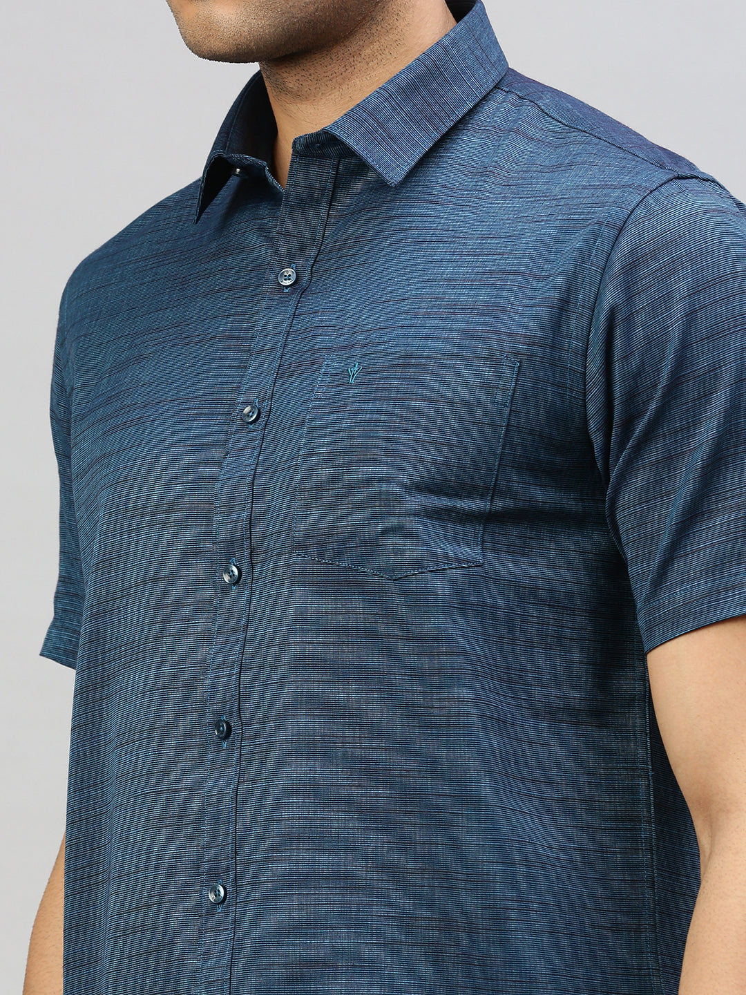 Mens Cotton Blend Shirt Navy T33 TI5