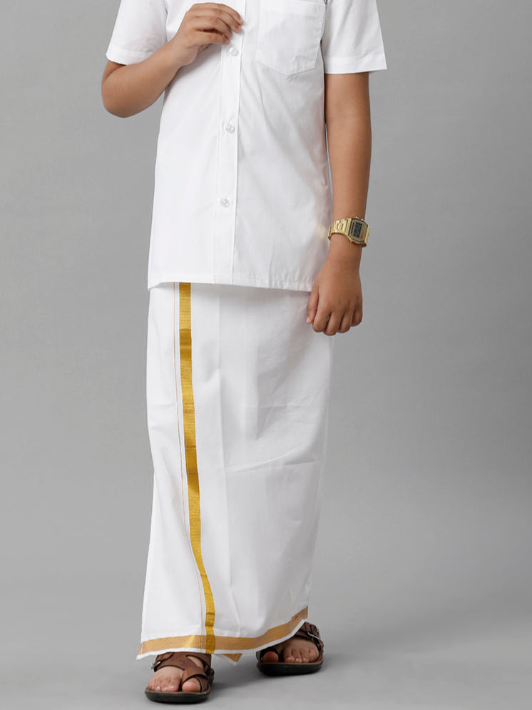 Boys Single Layer White Dhoti