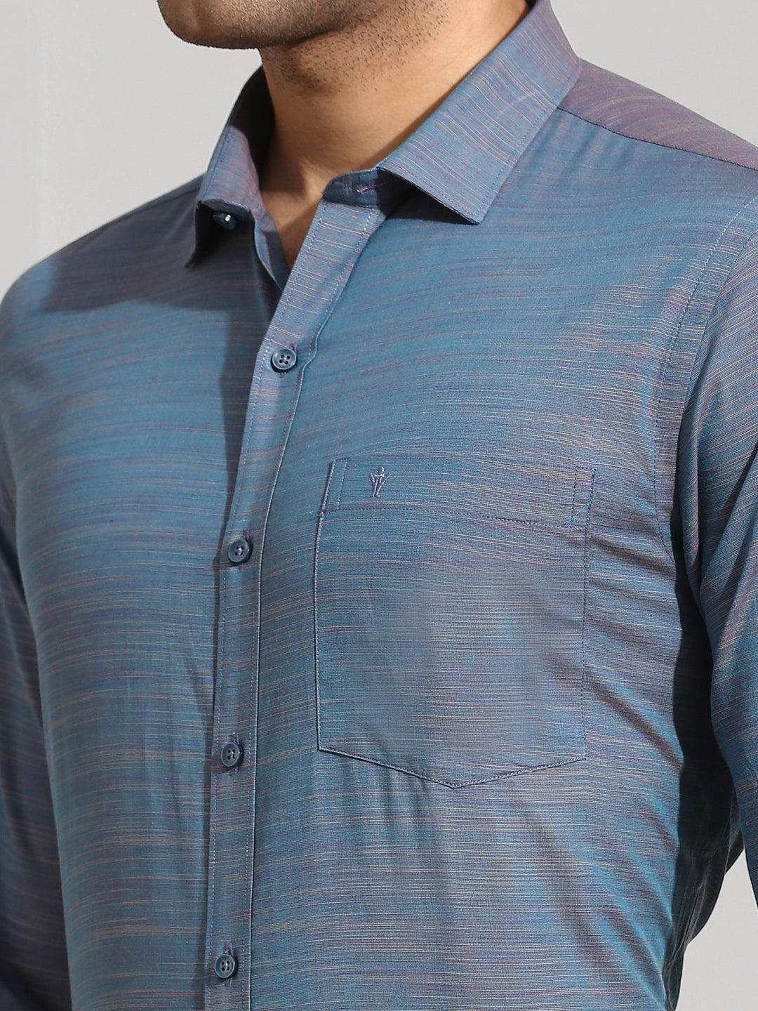 Men 100% Cotton Shirt Blue CL7 GE3