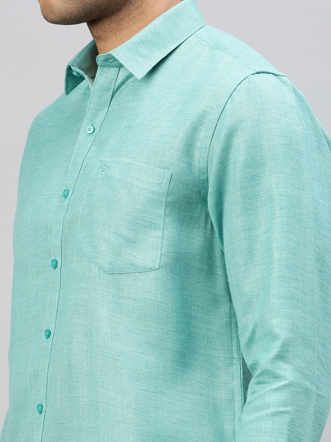 Mens Cotton Rich Shirt Green T7 CG14