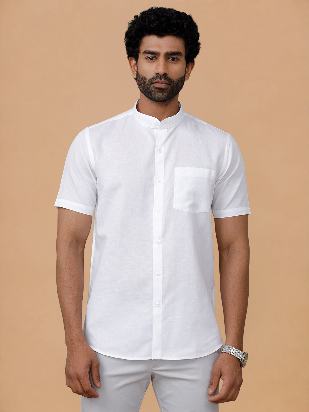 Cotton Linen Chinese Collar White Shirt – Craze