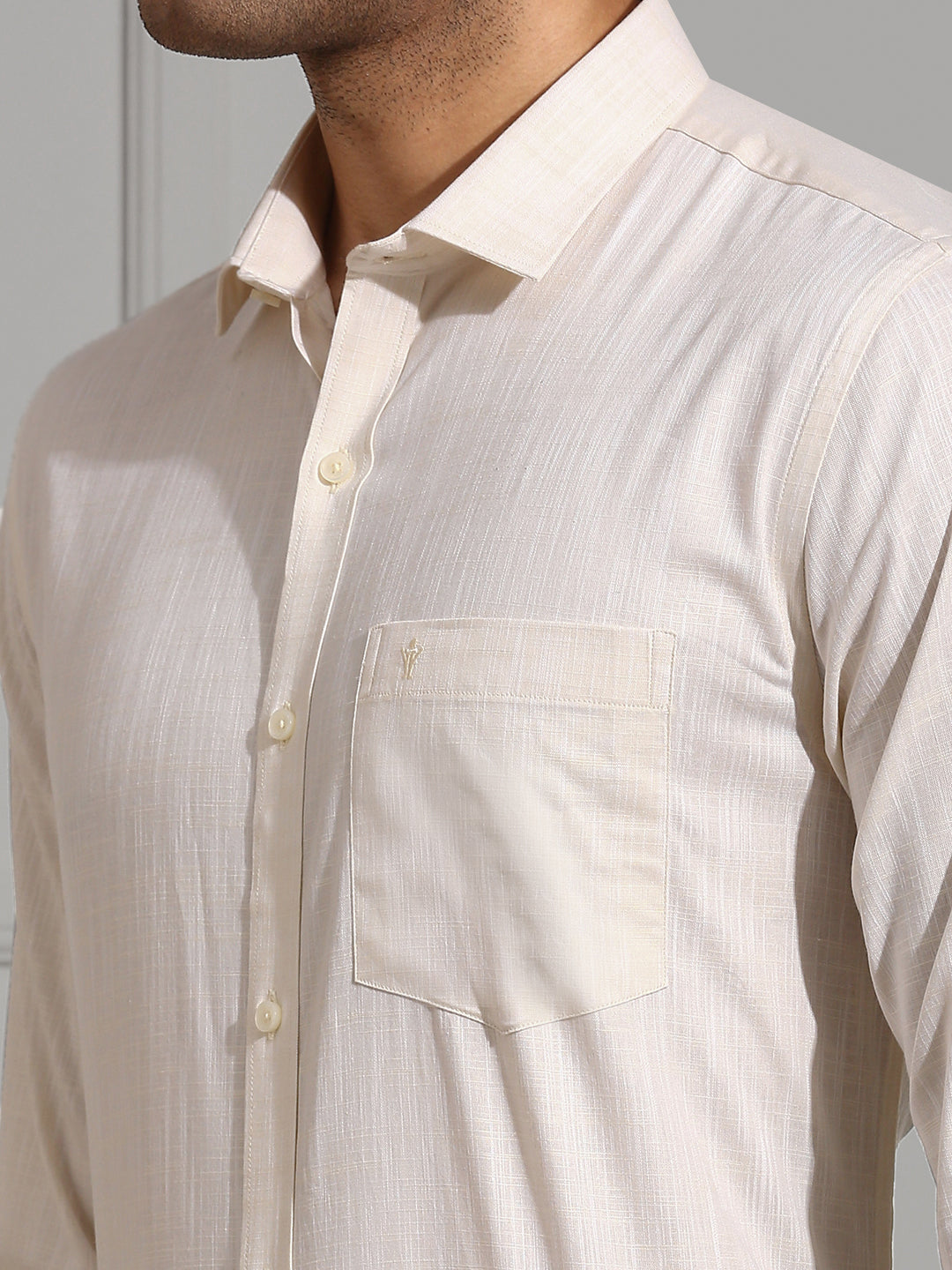 Men 100% Cotton Cream Shirt CL2 GT36