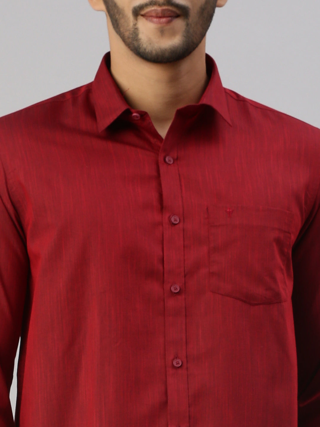 Mens Dark Red Matching Border Dhoti & Full Sleeves Shirt Set Evolution IC9-Zoomview