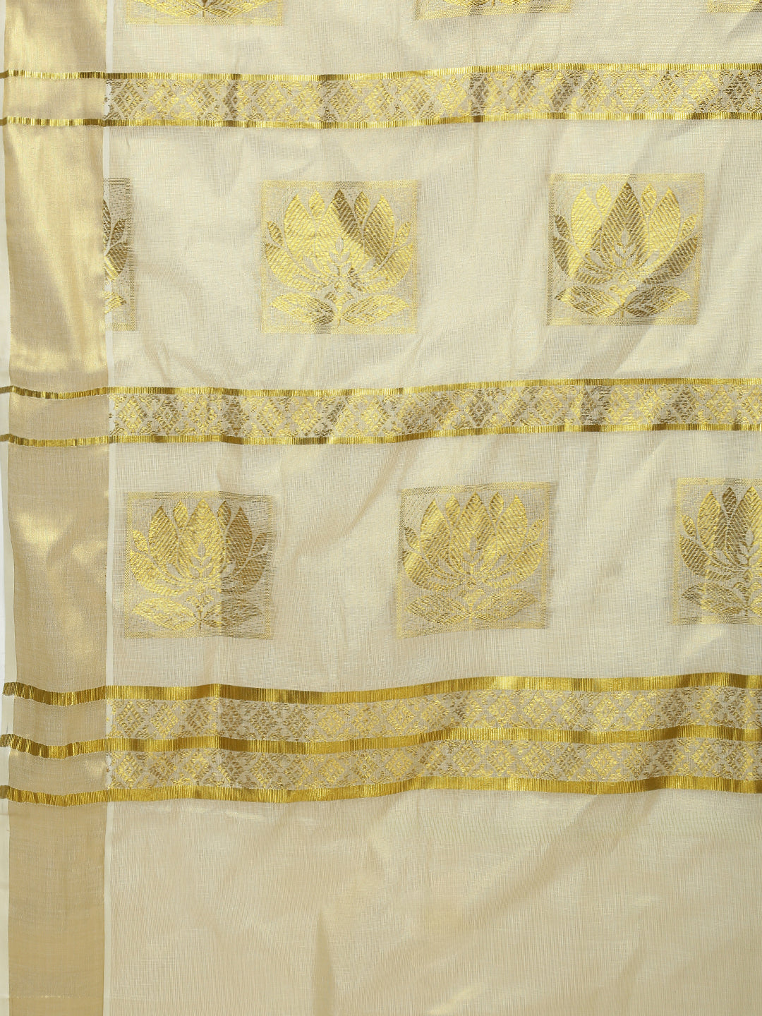 Women Traditional Kerala Tissue Gold Saree KS230