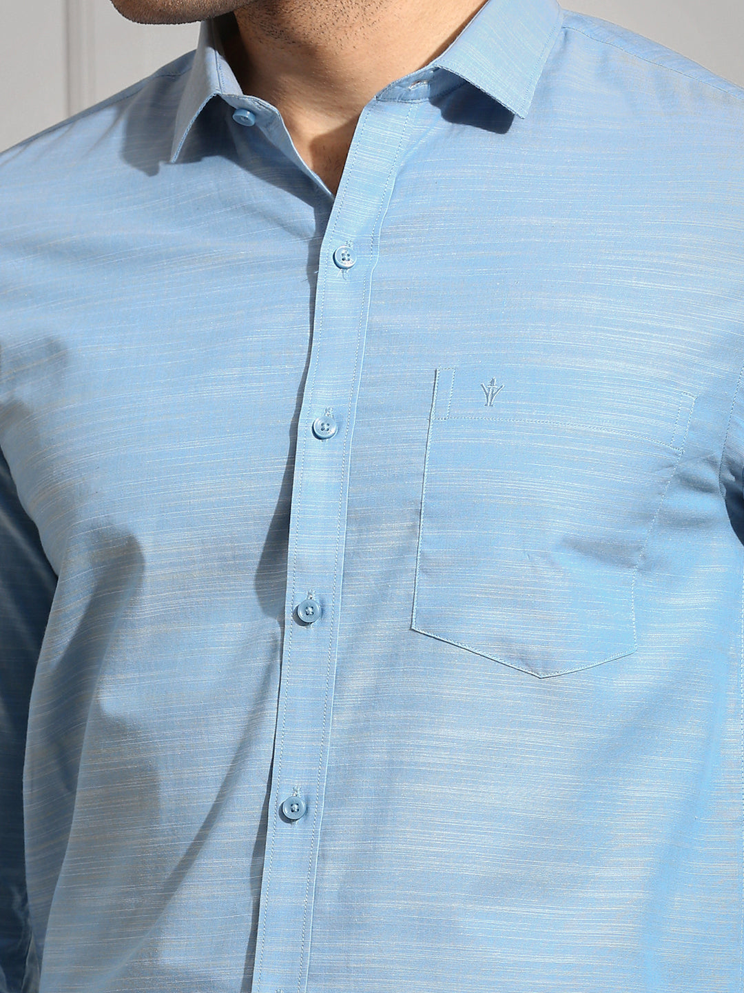 Men 100% Cotton Blue Shirt CL7 GE4