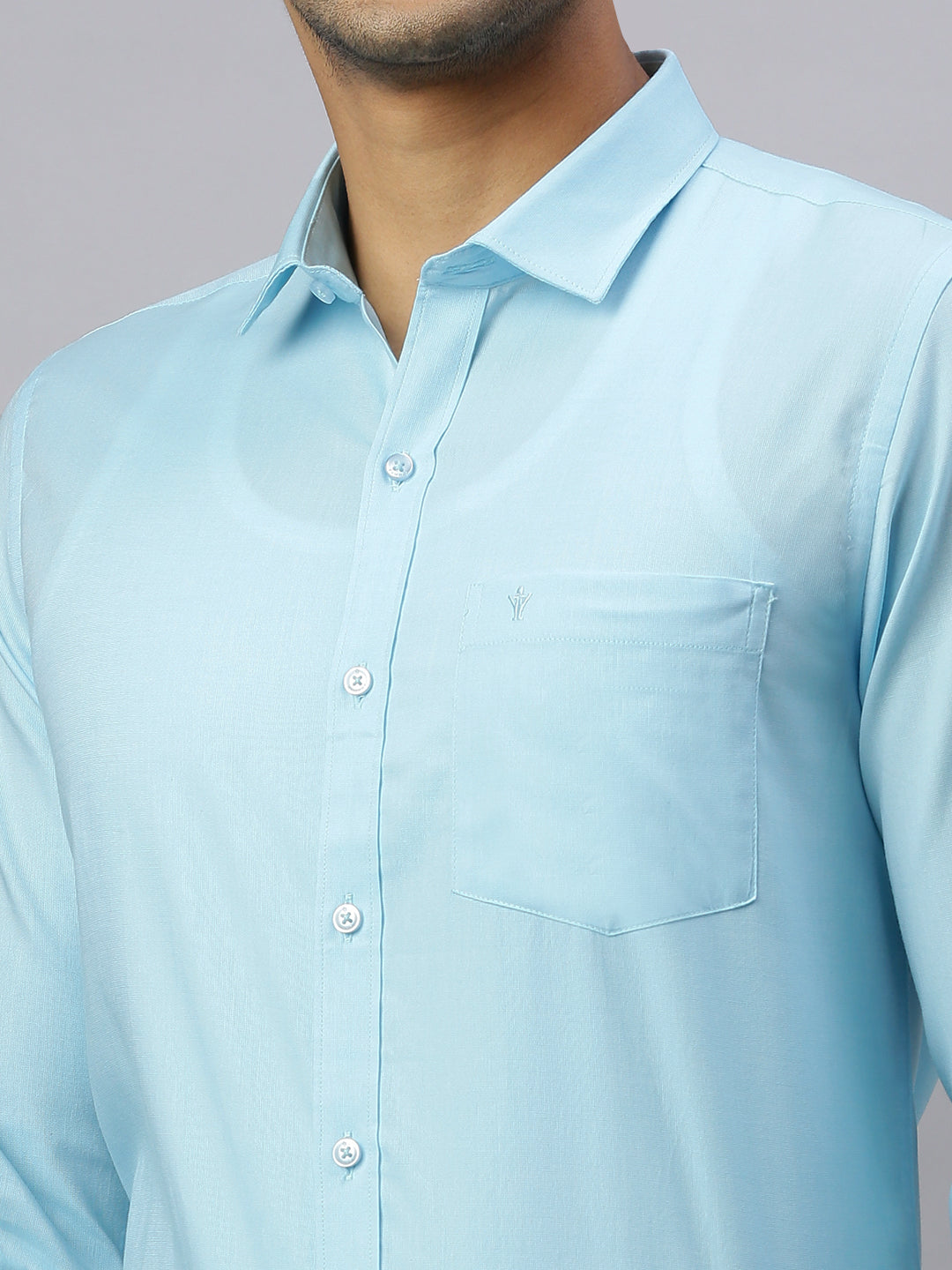 Mens Full Sleeve Smart Fit Mint Blue Classic Shirt