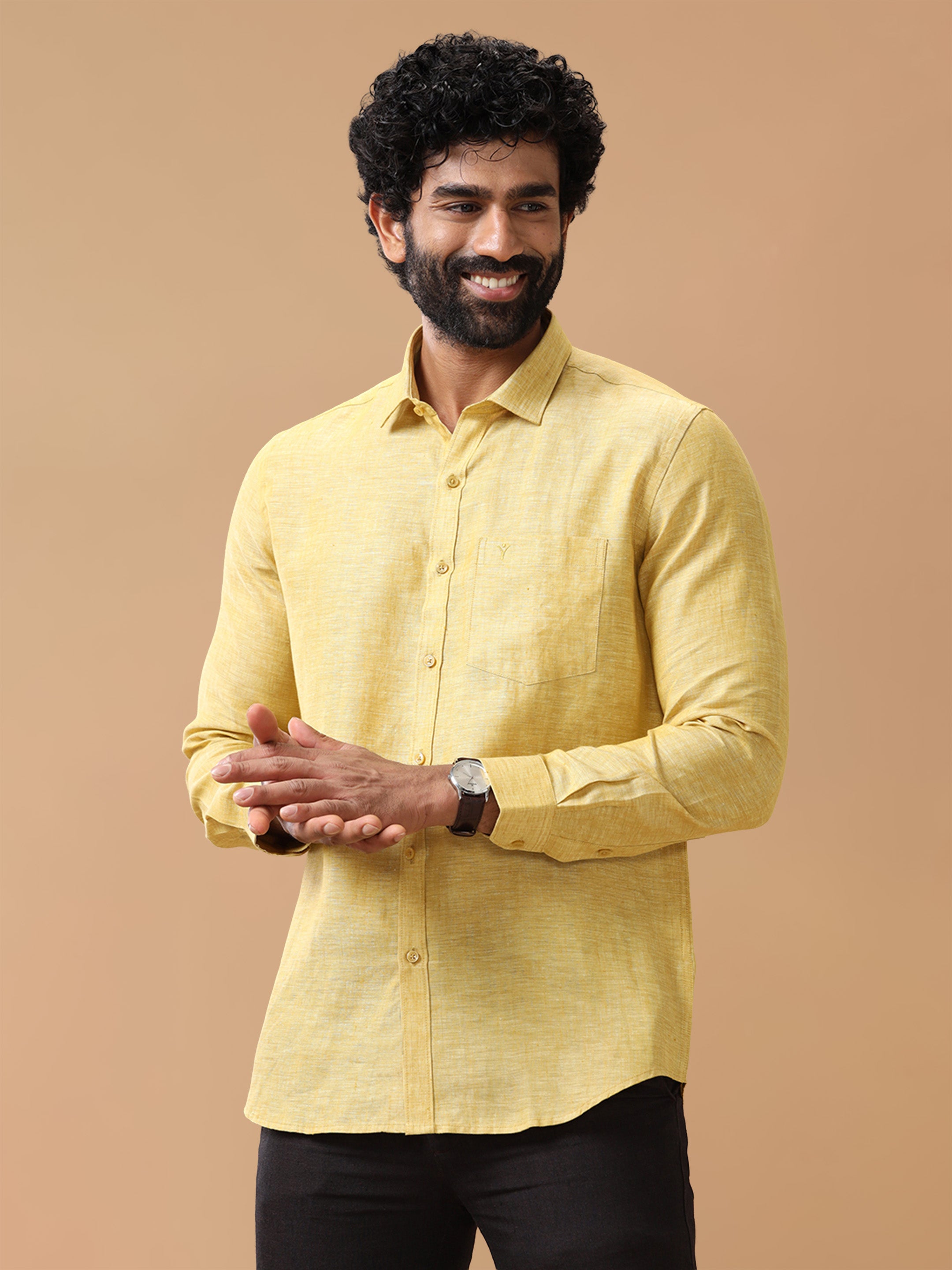 Pure Linen Buttercup Smart Fit Shirt L91