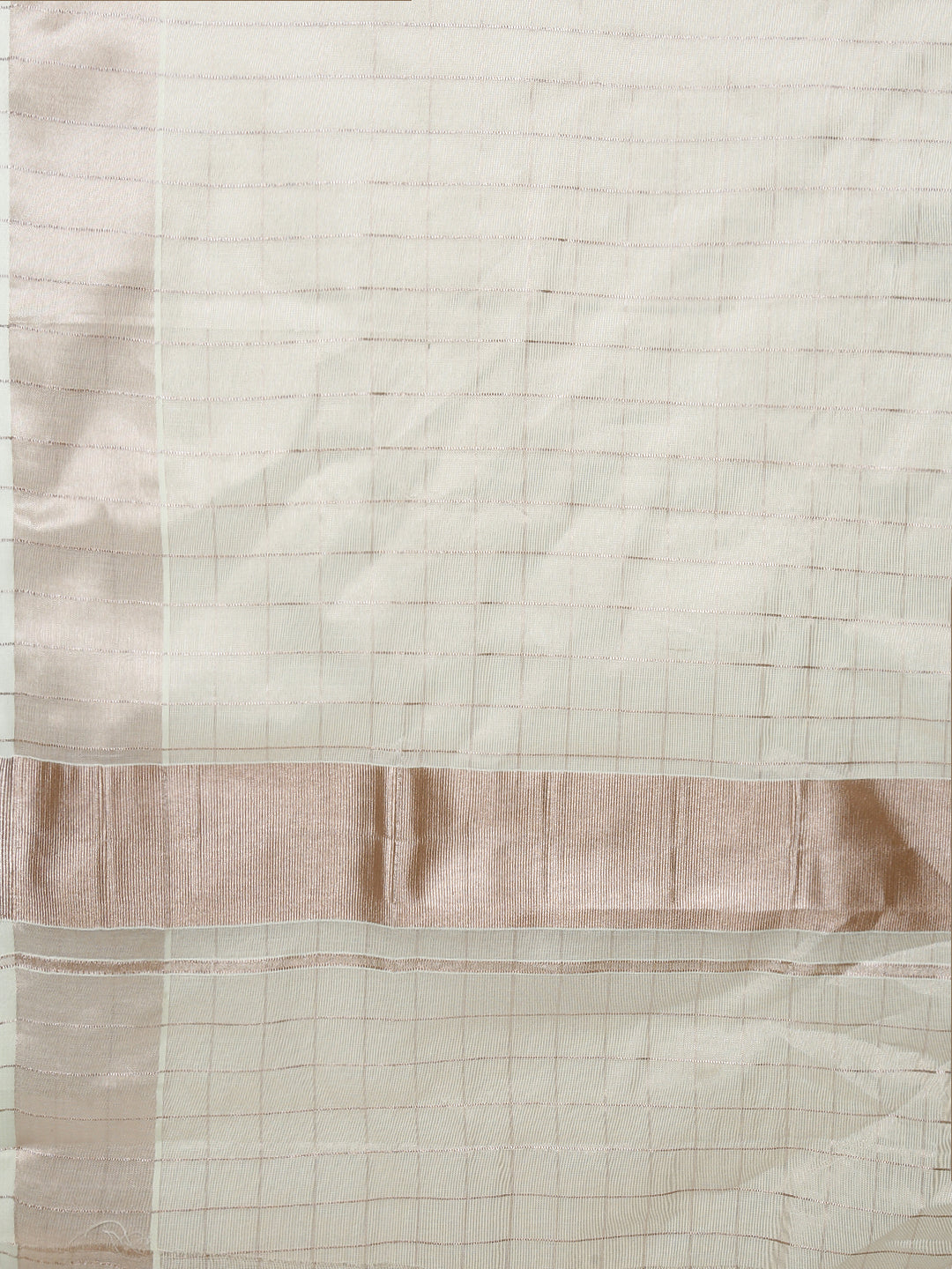 Women Kerala Tissue Checks Saree with Light Copper Border KS227