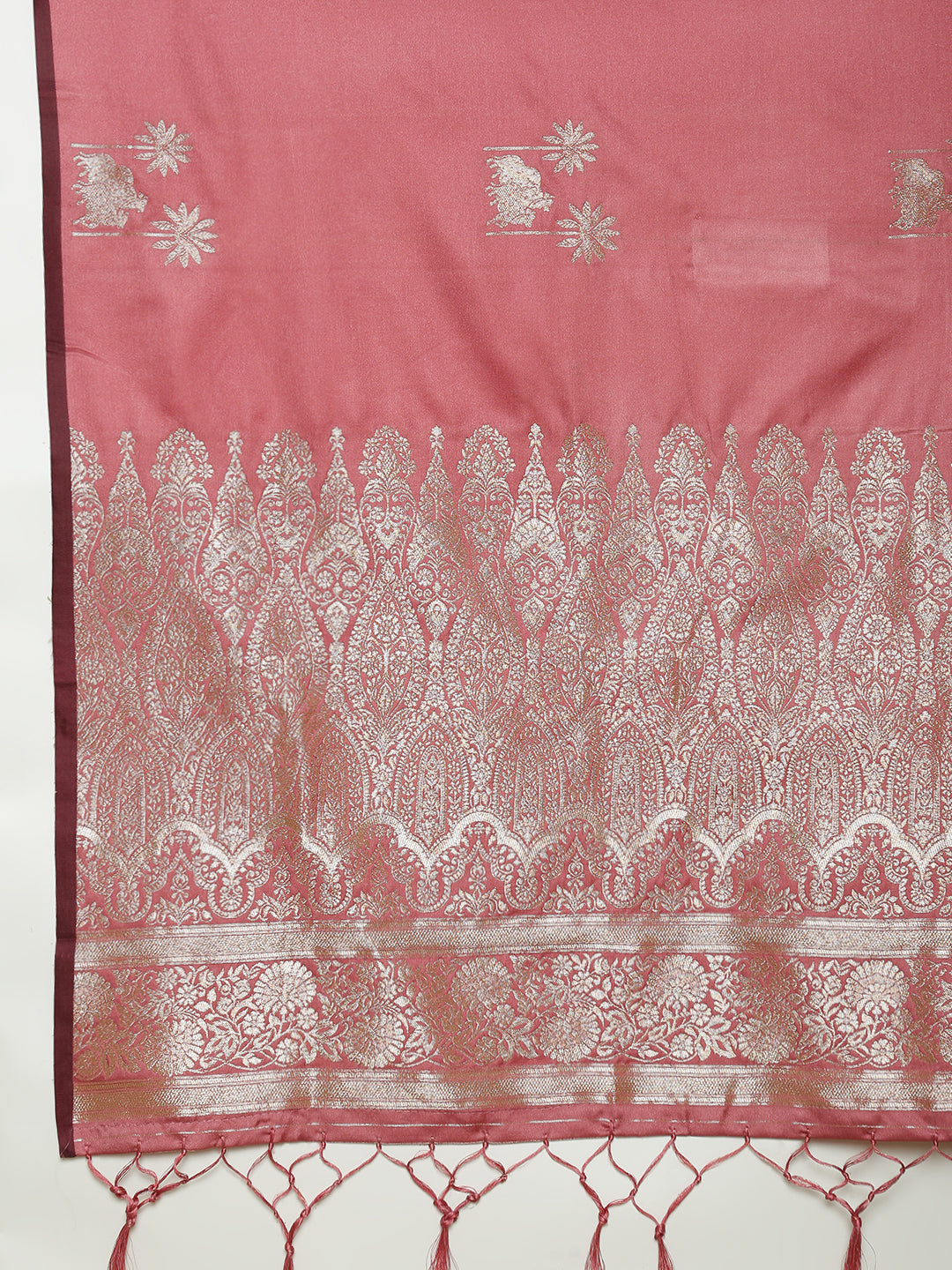 Women Flamingo Pink Soft Silk Saree SS388