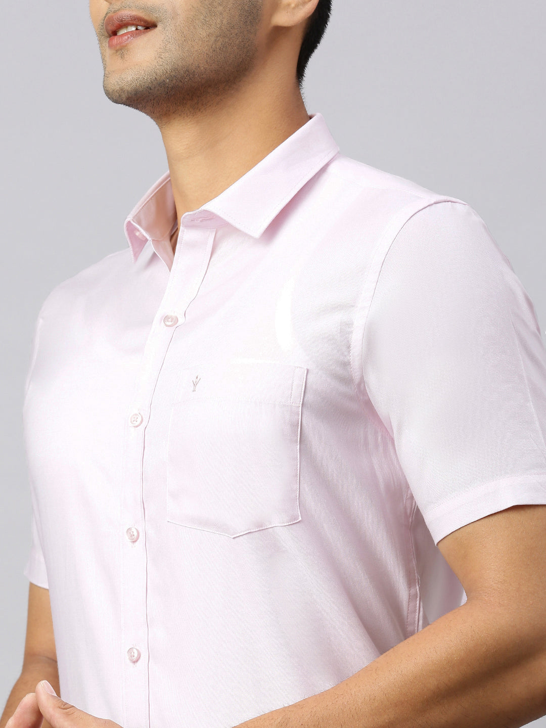 Mens Half Sleeve Smart Fit Milky Pink Classic Shirt