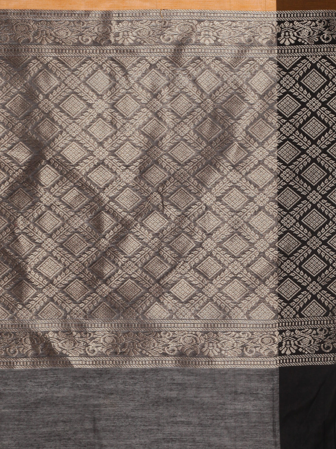 Women Mustard Kora Cotton Saree SK109