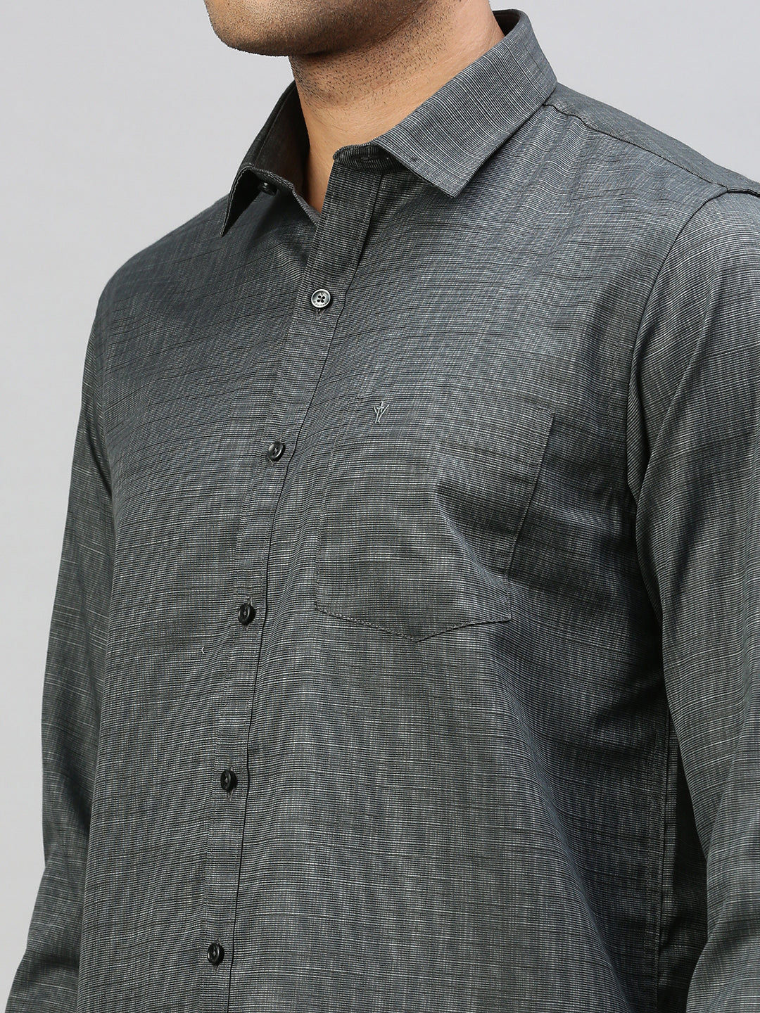 Men Cotton Blend Shirt Grey T33 TI2