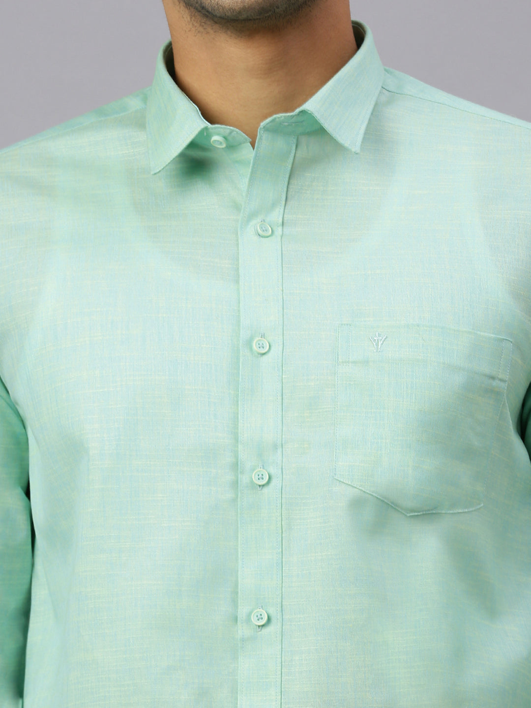 Mens Macho Mint Green Matching Border Dhoti  With Full & Half Sleeves Shirt Set CCB