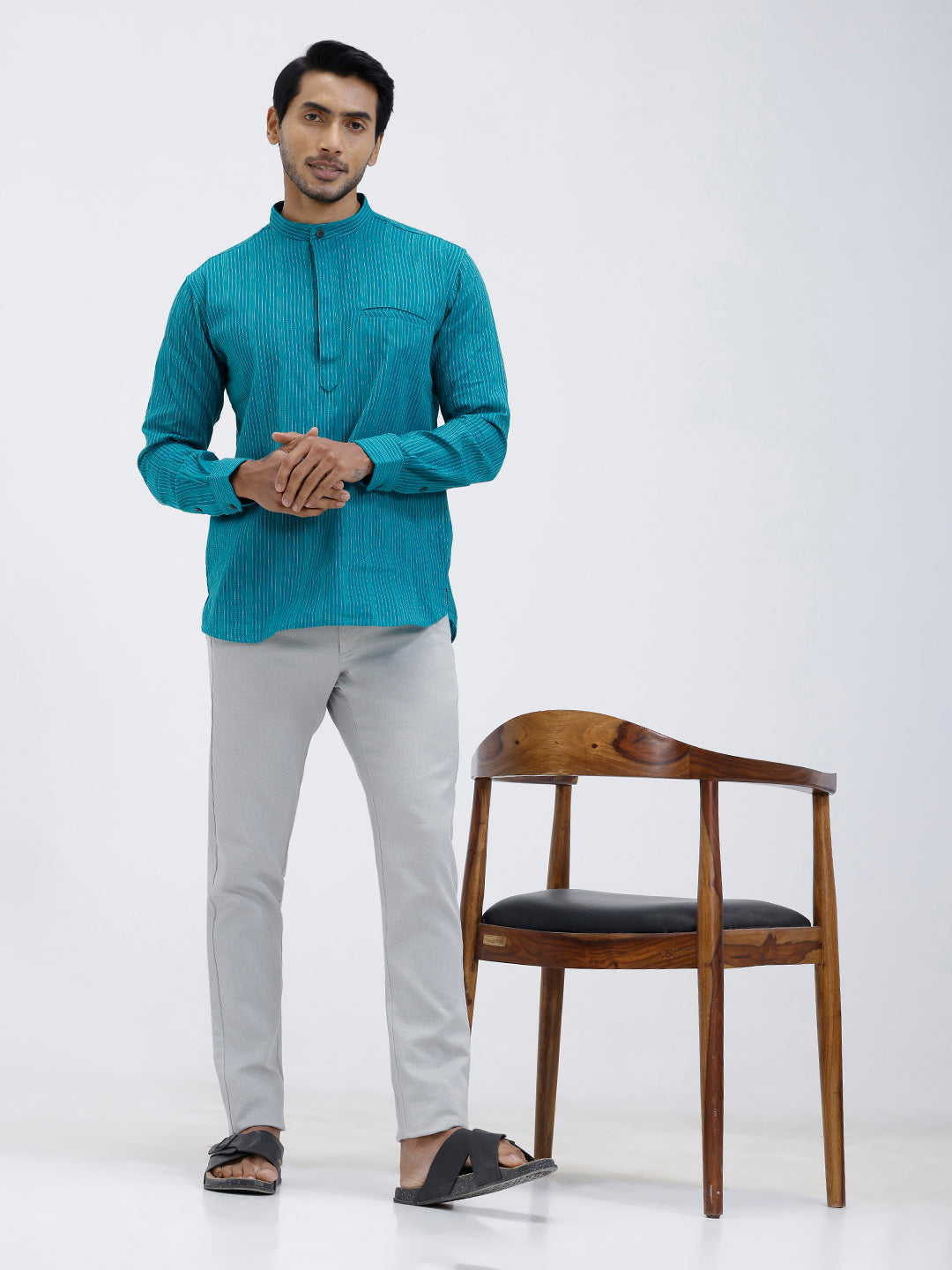 Men’s Smart Fit Cotton Lycra Stretch Grey Pant