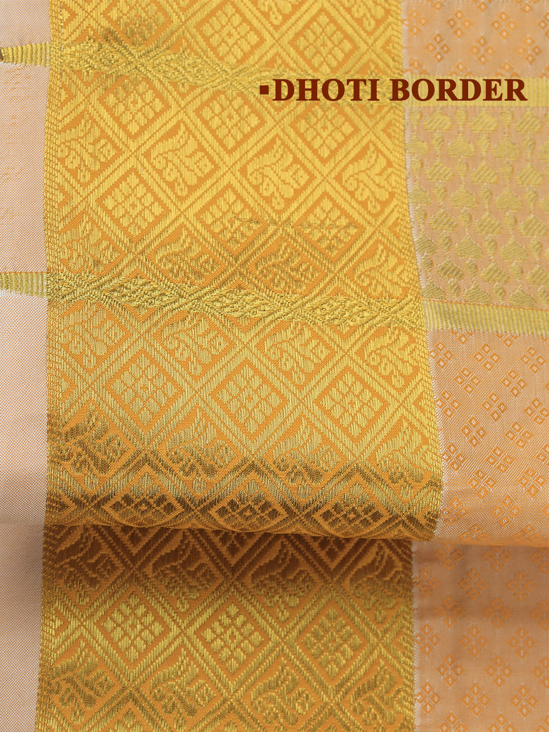 Men Art Silk Dhoti & Shirting Set Orange Mangalakara 140k (2 in 1) M30